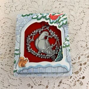 Vintage Lindsay Claire Designs Fine Pewter “Partridge in a Pear Tree” Ornament